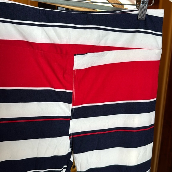 NEW Lularoe TC Tall & Curvy Blue Red White Stripe 4th of July Leggings Sz 12-18 - Picture 2 of 5